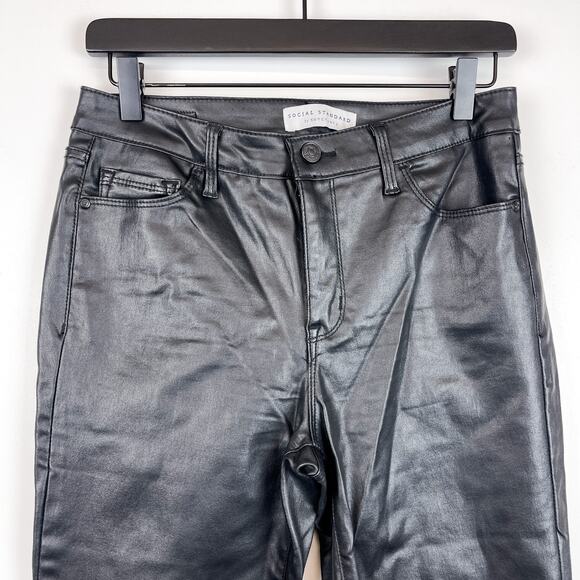 Social Standard Sanctuary Size 8 Faux Leather Ankle Skinny High Rise Pants Black - Picture 2 of 10
